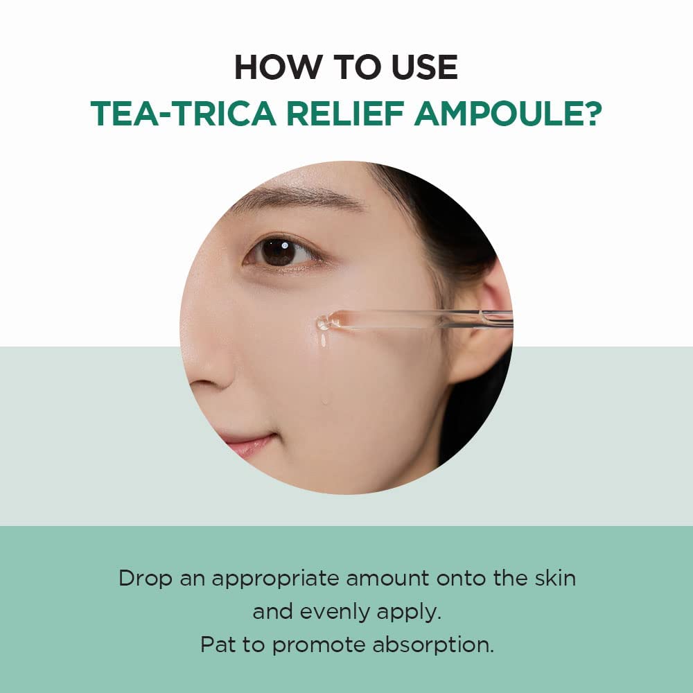 SKIN1004 Tea-Trica Relief Ampule 100 ml, 3.38 fl. oz, Uklidňující Hydratace pro Citlivou Plet