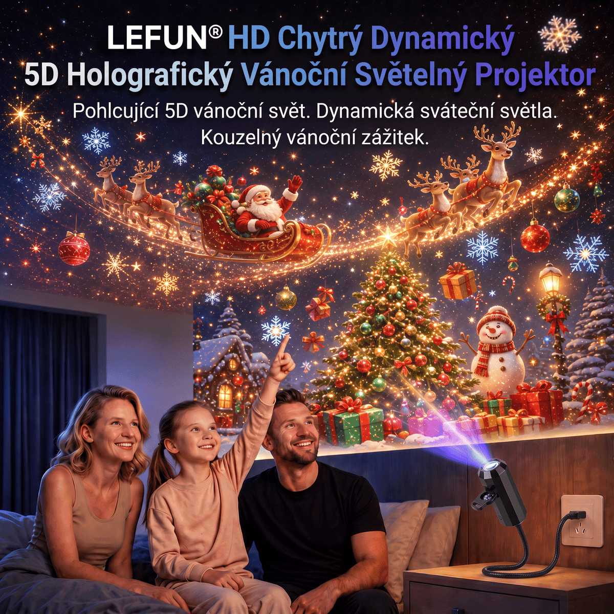 𝐕á𝐧𝐨č𝐧í 𝐞𝐝𝐢𝐜𝐞🎄 | 🏆𝐋𝐄𝐅𝐔𝐍®  INTELIGENTNÍ 5D VÁNOČNÍ PROJEKTOR NOVÉ GENERACE  🎅 Dynamické holografické světlo pro kouzelnou atmosféru domova
