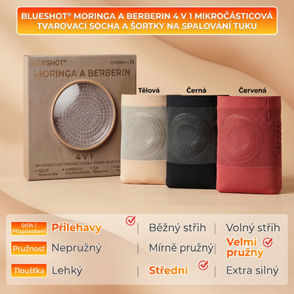 Oficiální značkový e-shop 👑 BLUESHOT® 2026 – Moringa & Berberin: Tvarující šortky 4 v 1 s mikročásticemi pro spalování tuků🧡