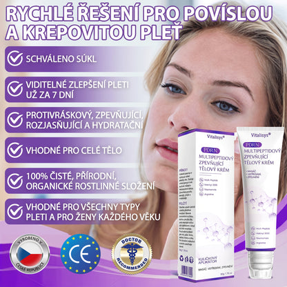 Doporučováno dermatology🥇 | 🍍Vitalisys® PDRN Multi-Peptidový masážní tělový krém – Proti stárnutí, hydratační, zpevňující, regenerační, sjednocující, proti akné a skvrnám, na odstraňování bradavic a mateřských znamének, pro úlevu při lupénce.❤️