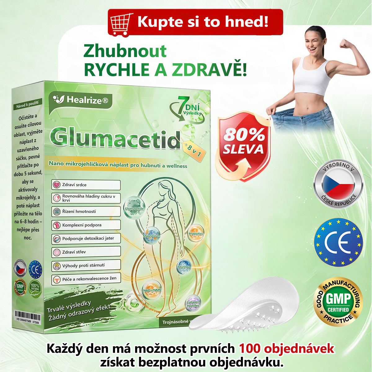 𝐇𝐞𝐚𝐥𝐫𝐢𝐳𝐞® Glum𝐚𝐬𝐞tide 8 v 1 – Zeštíhlující nano  mikrojihlový náplast 🇨🇿 Jen 1× denně  Viditelné změny za 7 dní – na obezitu, kardiovaskulární zdraví, diabetes a kloubní problémyhua