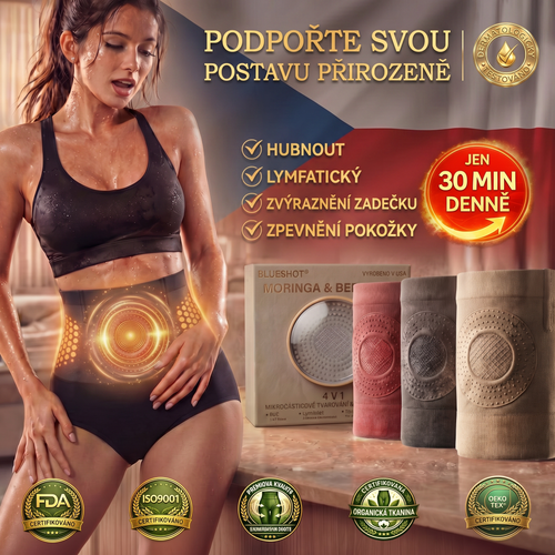 Oficiální značkový e-shop 👑 BLUESHOT® 2026 – Moringa & Berberin: Tvarující šortky 4 v 1 s mikročásticemi pro spalování tuků🧡