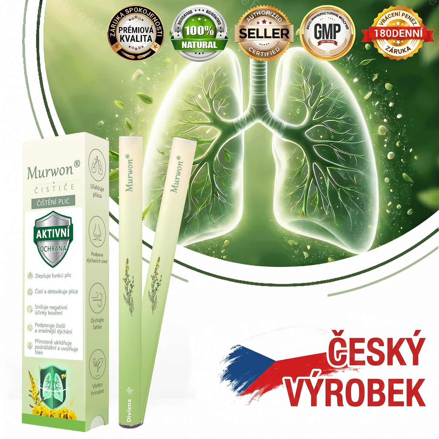 🇨🇿 Vysoce kvalitní český produkt s doručením po celé ČR 🏠 Murwon® bylinný inhalátor pro očistu plic 🍊(👨‍⚕️ Účinná pomoc při: kašli, bolesti v krku, dušnosti, zahlenění, ucpaném nosu, zánětu průdušek, alergických příznacích a plicních potížích) ❤️