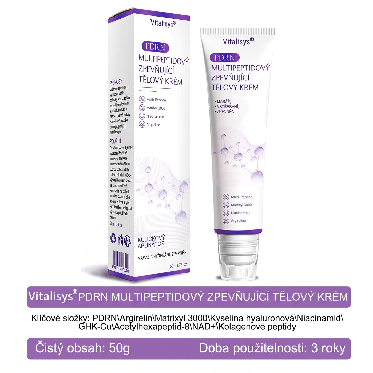 Doporučováno dermatology🥇 | 🍍Vitalisys® PDRN Multi-Peptidový masážní tělový krém – Proti stárnutí, hydratační, zpevňující, regenerační, sjednocující, proti akné a skvrnám, na odstraňování bradavic a mateřských znamének, pro úlevu při lupénce.❤️