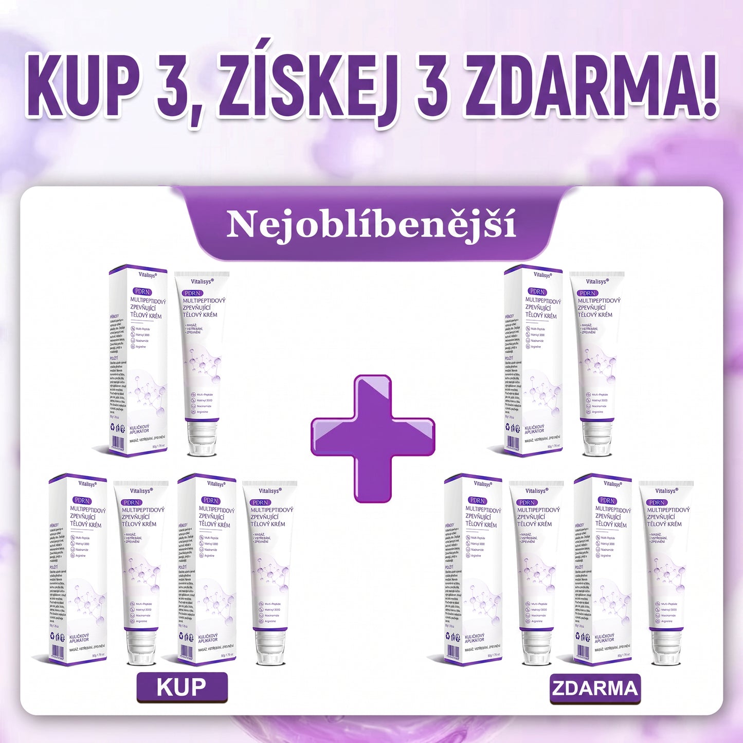 Doporučováno dermatology🥇 | 🍍Vitalisys® PDRN Multi-Peptidový masážní tělový krém – Proti stárnutí, hydratační, zpevňující, regenerační, sjednocující, proti akné a skvrnám, na odstraňování bradavic a mateřských znamének, pro úlevu při lupénce.❤️
