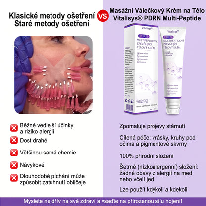 Doporučováno dermatology🥇 | 🍍Vitalisys® PDRN Multi-Peptidový masážní tělový krém – Proti stárnutí, hydratační, zpevňující, regenerační, sjednocující, proti akné a skvrnám, na odstraňování bradavic a mateřských znamének, pro úlevu při lupénce.❤️