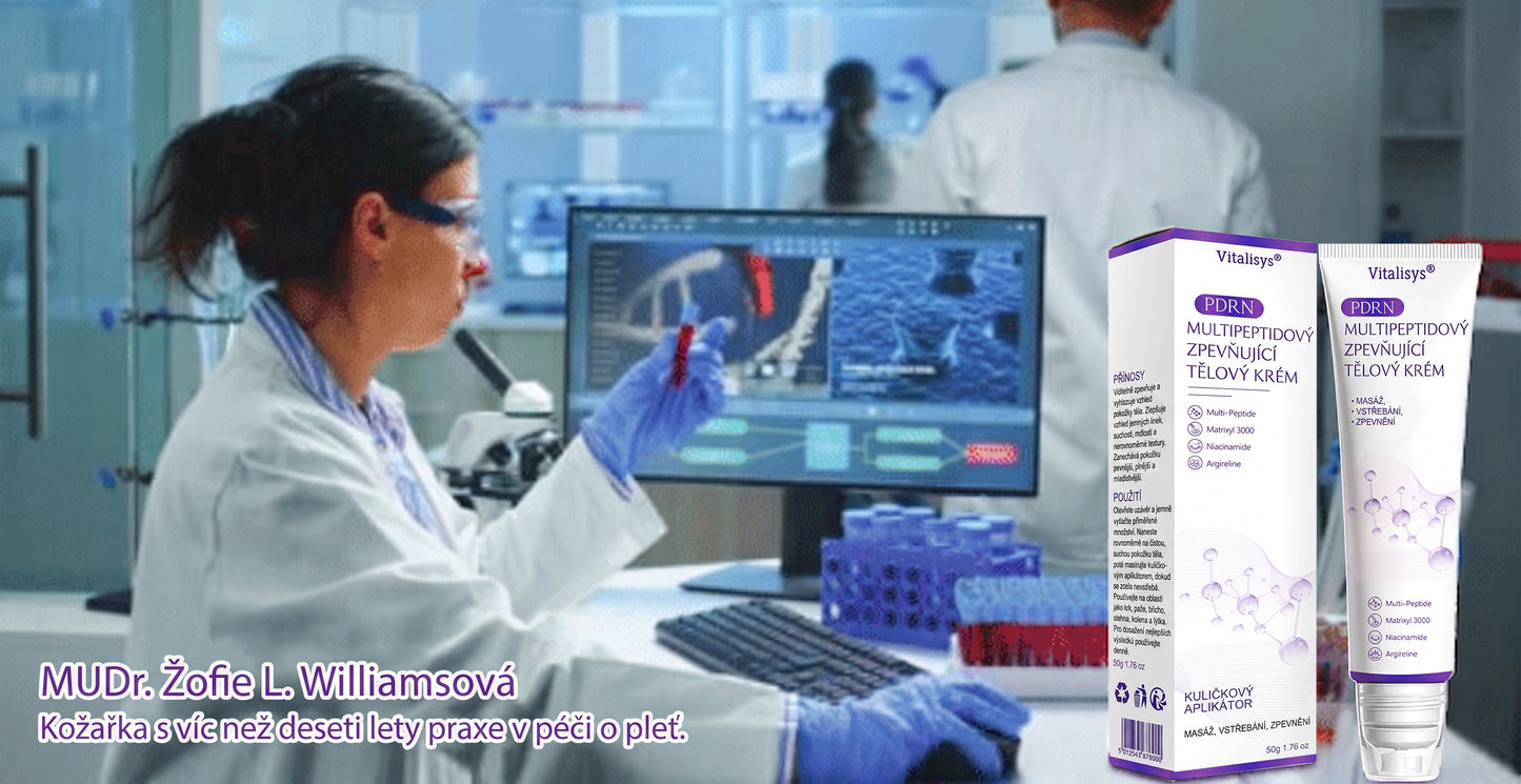 Doporučováno dermatology🥇 | 🍍Vitalisys® PDRN Multi-Peptidový masážní tělový krém – Proti stárnutí, hydratační, zpevňující, regenerační, sjednocující, proti akné a skvrnám, na odstraňování bradavic a mateřských znamének, pro úlevu při lupénce.❤️