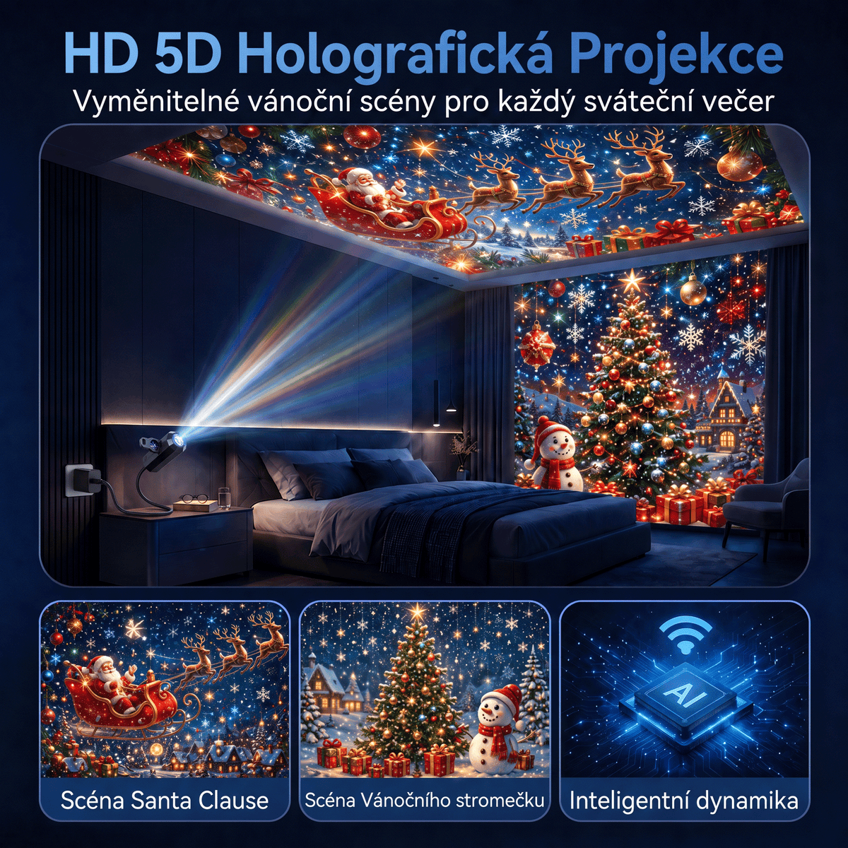 𝐕á𝐧𝐨č𝐧í 𝐞𝐝𝐢𝐜𝐞🎄 | 🏆𝐋𝐄𝐅𝐔𝐍®  INTELIGENTNÍ 5D VÁNOČNÍ PROJEKTOR NOVÉ GENERACE  🎅 Dynamické holografické světlo pro kouzelnou atmosféru domova