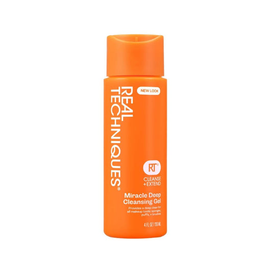 Real Techniques Miracle Deep Cleansing Gel, Šampon na čištění štětců a houbic na make-up, Vegan & Bez krutosti, 4 fl. oz./118 ml lahvička