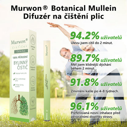 🇨🇿 České vlastnictví a správa ✅ Murwon® bylinný difuzér pro čištění plic s diviznou (Mullein)  🫁 (kašel, faryngitida, dušnost, hlen, ucpaný nos, bronchitida, alergické příznaky, nepohodlí v plicích) 🌷