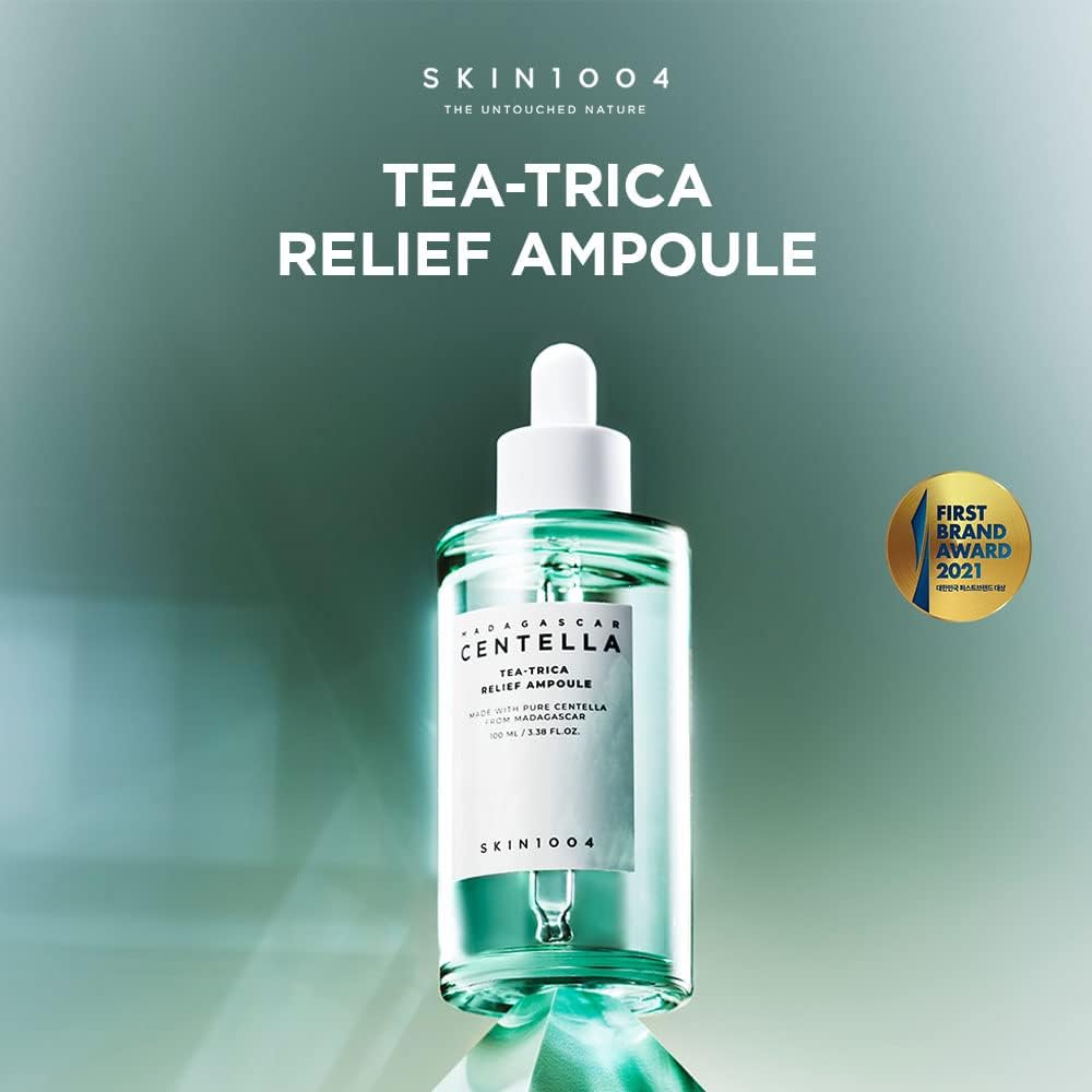 SKIN1004 Tea-Trica Relief Ampule 100 ml, 3.38 fl. oz, Uklidňující Hydratace pro Citlivou Plet