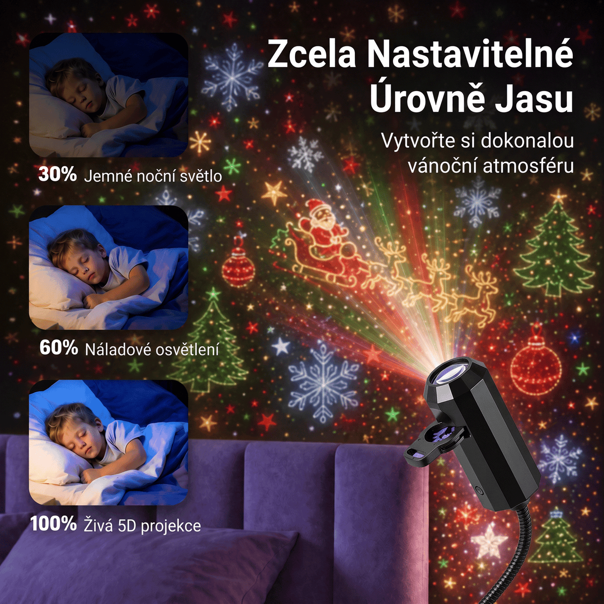 𝐕á𝐧𝐨č𝐧í 𝐞𝐝𝐢𝐜𝐞🎄 | 🏆𝐋𝐄𝐅𝐔𝐍®  INTELIGENTNÍ 5D VÁNOČNÍ PROJEKTOR NOVÉ GENERACE  🎅 Dynamické holografické světlo pro kouzelnou atmosféru domova