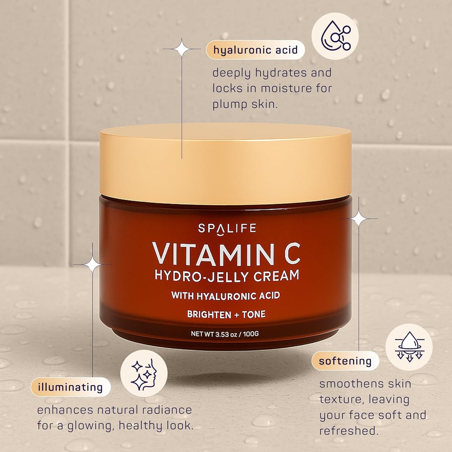 SpaLife Beauty Vitamin C Hydro - Jelly Hydratační Krém na Obličej s Hyaluronovou Kyselinou