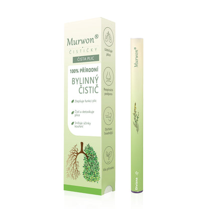 🇨🇿 České vlastnictví a správa ✅ Murwon® bylinný difuzér pro čištění plic s diviznou (Mullein)  🫁 (kašel, faryngitida, dušnost, hlen, ucpaný nos, bronchitida, alergické příznaky, nepohodlí v plicích) 🌷