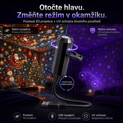𝐕á𝐧𝐨č𝐧í 𝐞𝐝𝐢𝐜𝐞🎄 | 🎀𝐋𝐄𝐅𝐔𝐍®  INTELIGENTNÍ 5D VÁNOČNÍ PROJEKTOR NOVÉ GENERACE  🎅 Dynamické holografické světlo pro kouzelnou atmosféru domova
